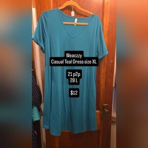 Casual Teal V-Neck Top